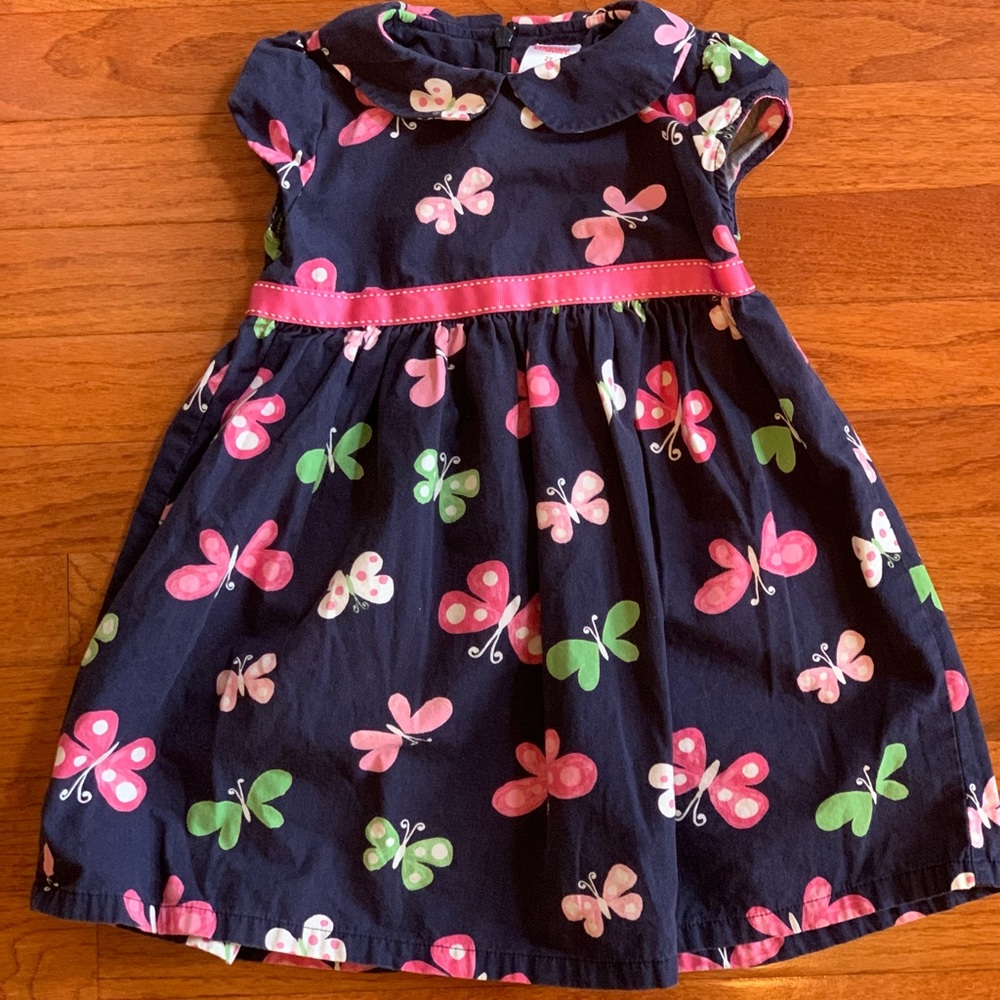 Girls 2T navy and pink Easter dress